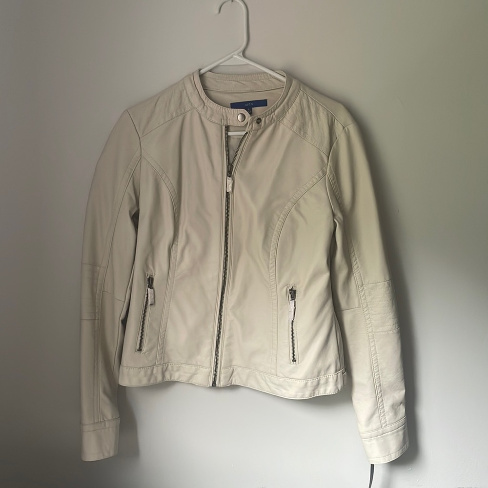 Apt. 9 small white leather jacket